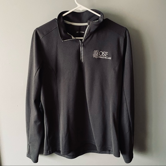 Sport-Tek Tops - OSF Healthcare gray quarter zip sweatshirt